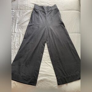 Frances Valentine High Rise Wide Leg Trouser Pants 6 Gray Neutral Office Career